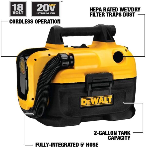 18V / 20V MAX CORDLESS WET/DRY VACUUM WITH HEPA FI