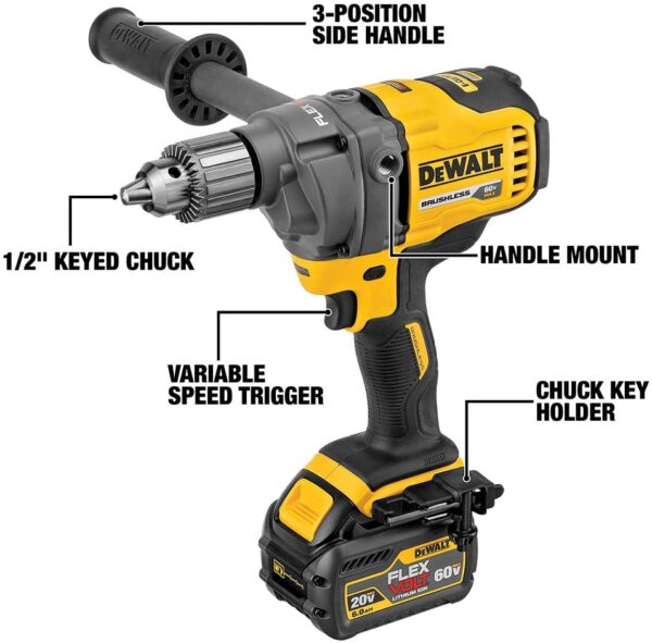 60V MAX FLEXVOLT 1/2" MIXER/DRILL KIT W/ 1 BATTERY