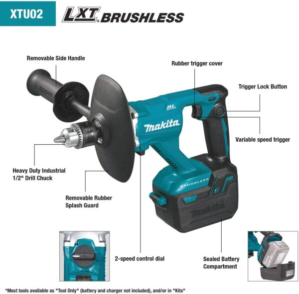 18V LXT Brushless Mixer, Drill Chuck Type (Tool On
