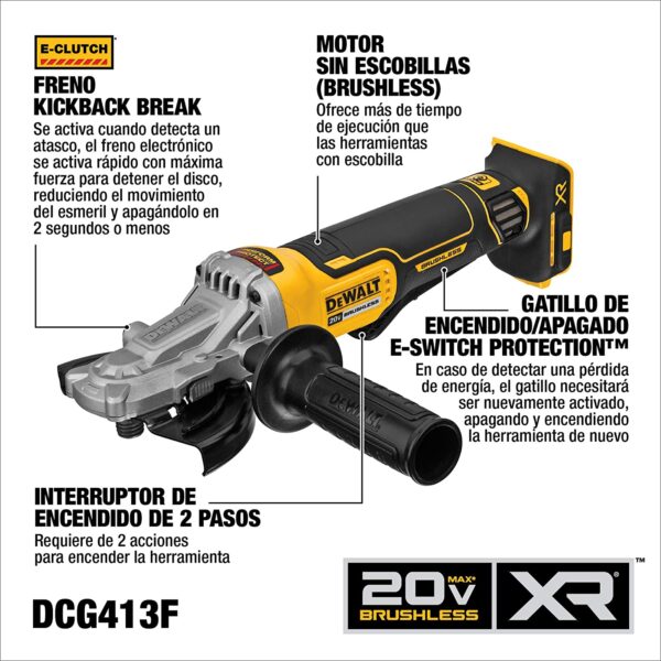 20V MAX XR 4-1/2" FLATHEAD GRINDER - TOOL ONLY