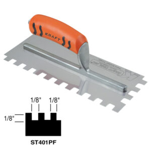KRAFT TROWEL 1/8X1/8X1/8 SQARE NOTCH TROWELw/PROFORM HANDLE