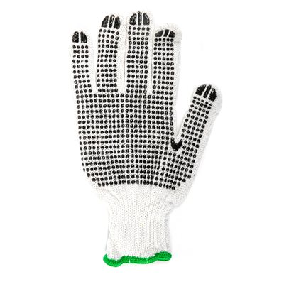 105530 1 B Gloves Knitted PVC Dots Green (L)