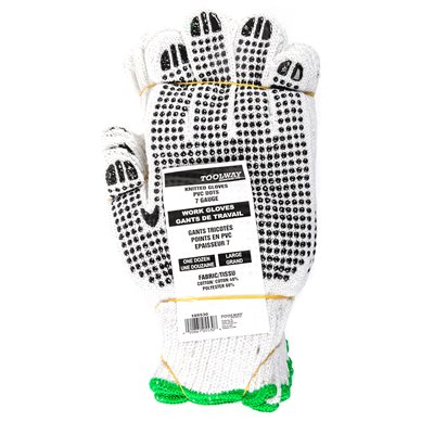 105530 2 B Gloves Knitted PVC Dots Green (L)