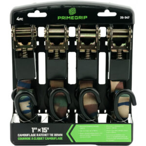 4PC CAMOUFLAGE RATCHET TIE DOWN