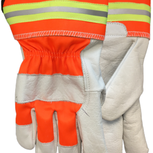 Premium buffalo leather, orange cotton drill back,
