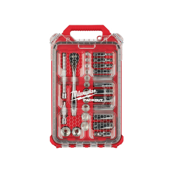 3/8” DRIVE (28 PCS) RATCHET & SOCKET SET WITH PACKOUT™ LOW-PROFILE COMPACT ORGANIZER - SAE