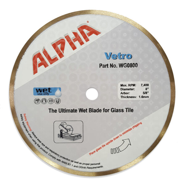 WG0800 8" WET BLADE FOR GLASS TILE