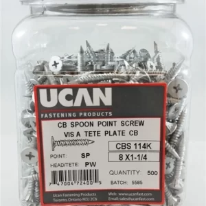 8 X 1-1/4 SPN PT WF PH HD -JUG OF 500 PCS