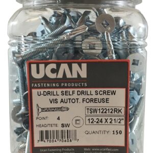 12-24 X 3" SW/4 U-DRILLS W/REAMER, Z/P, JUG OF 100