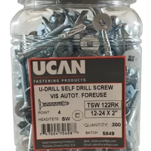 12-24 X 2" SW/4 U-DRILLS W/REAMER, Z/P, JUG OF 200