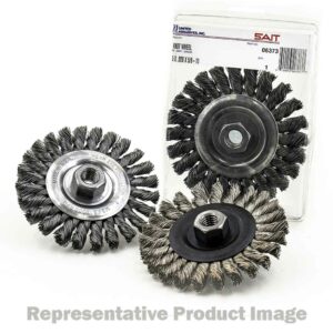 4" X 5/8-11" X .014" STAINLESS STEEL THREADED REGULAR TWIST KNOT WHEELS