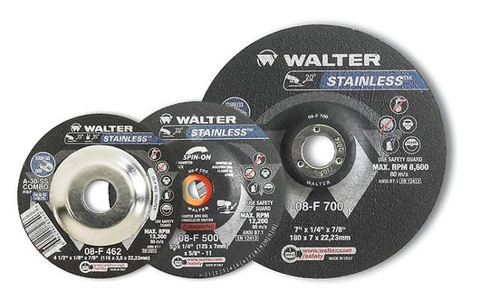 08F600 6" x 1/4" x 7/8" TYPE-27 STAINLESS GRINDING WHEEL