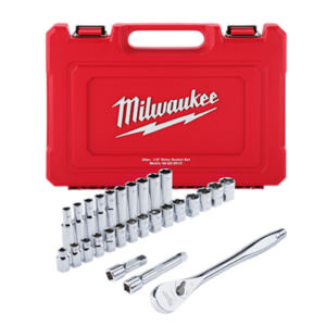 MILWAUKEE® SAE 3/8" DRIVE RATCHET & SOCKET SET (28 PCS)
