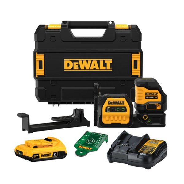 DEWALT 20V MAX CORDLESS CROSS LINE GREEN LASER KIT