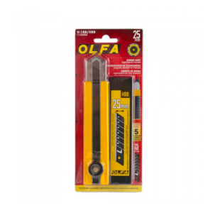 25MM XHD HEAVY-DUTY UTILITY KNIFE W/ 5 PACK BLACK BLADES