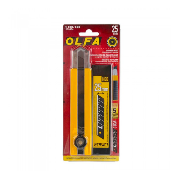 25MM XHD HEAVY-DUTY UTILITY KNIFE W/ 5 PACK BLACK BLADES