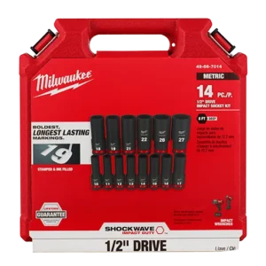 14PC SHOCKWAVE IMPACT DUTY 1/2" DRIVE METRIC DEEP 6 POINT SOCKET SET