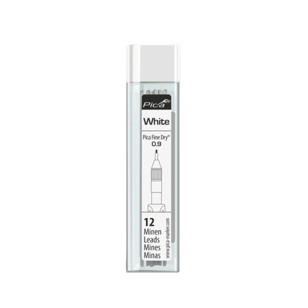Pica Fine Dry 0.9mm White Lead Refills (12 pack)
