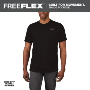 Milwaukee FREEFLEX™ Hybrid Work Tee - Short Sleeve Black 2XL