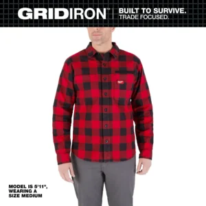 Milwaukee GRIDIRON™ Flannel Shirt Red Check 2XL