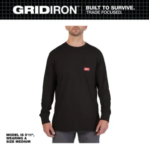 Milwaukee GRIDIRON™ Pocket T-Shirt - Long Sleeve Black 2XL