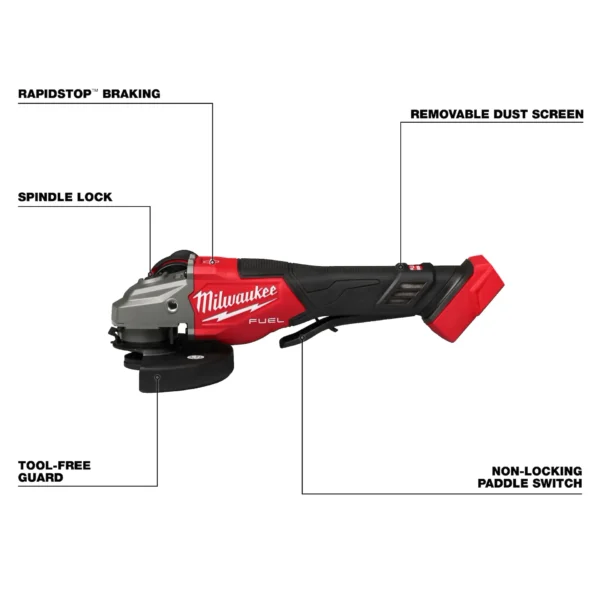 M18 FUEL 4-1/2"-6" BRAKING GRINDER,PADDLE SWITCH