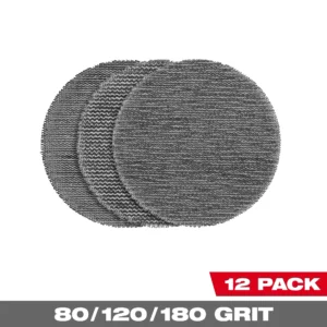 3" ASSORTED 80,120,180 GRIT MESH SANDING DISCS with TEAR RESISTENT MESH-12PK+PAD SAVER