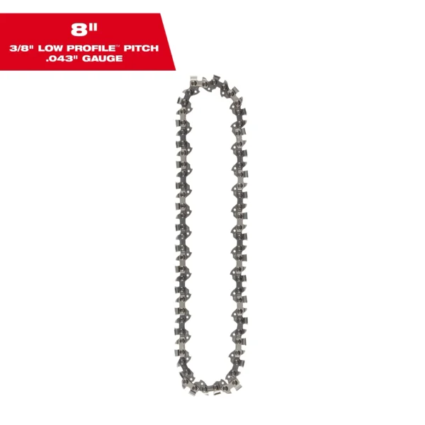 8" 3/8" LOW PROFILE PITCH,.043 GAUGE SAW CHAIN