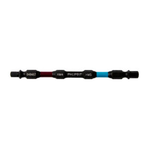 PHLiPBiT HM4+HM5 4" #848487 Double Ended Impact Bit Maroon/Teal