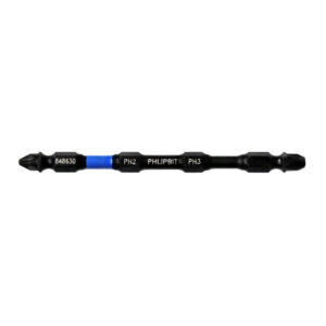 PHLiPBiT PH2+PH3 4" #848630 Double Ended Impact Bit Blue/Bare