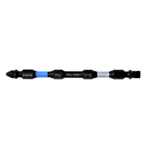 PHLiPBiT SL7+PH2 4" #848340 Double Ended Impact Bit Silver/Blue