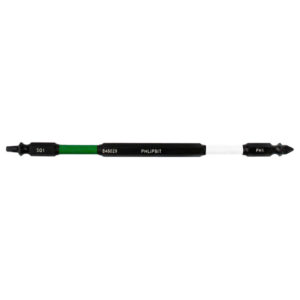 PHLiPBiT SQ1+PH1 6" #848029 Double Ended Impact Bit Green/White