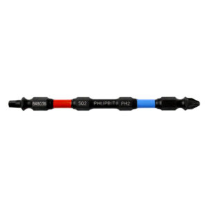 PHLiPBiT SQ2+PH2 4" #848036 Double Ended Impact Bit Red/Blue