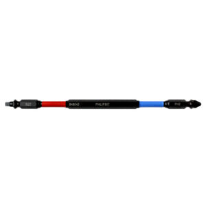 PHLiPBiT SQ2+PH2 6" #848043 Double Ended Impact Bit Red/Blue