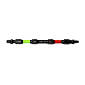 PHLiPBiT T25+SQ2 4" #848159 Double Ended Impact Bit Lime/Red